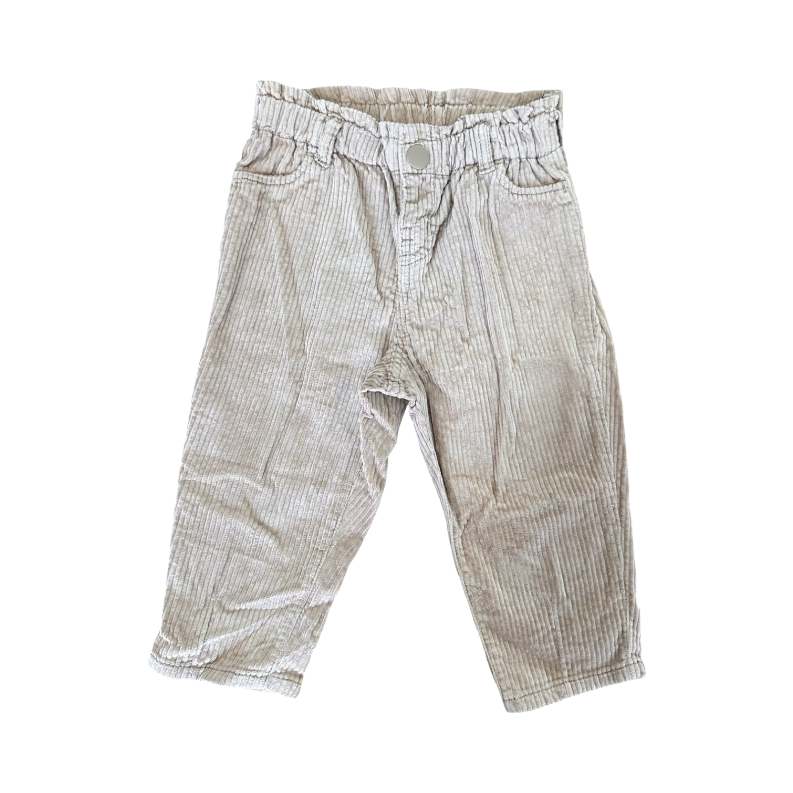9-12M Beige Corduroy Stretch Trousers - H & M