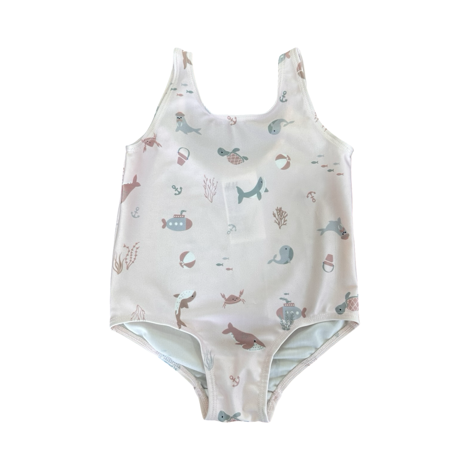 9-12M Light Pink Sea Theme Girls Swimming Costume - H & M