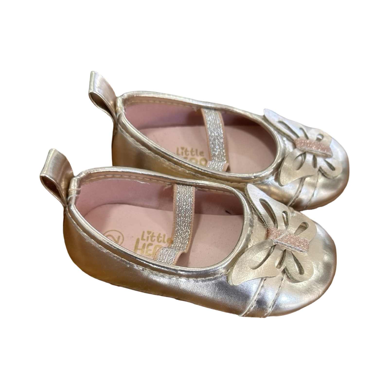 Size 2 Rose Gold Butterfly Girl Pump Shoes - Little Hero