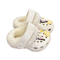 *NEW* Size 2 White Fur Rainbow & Unicorn Croc Style Shoes