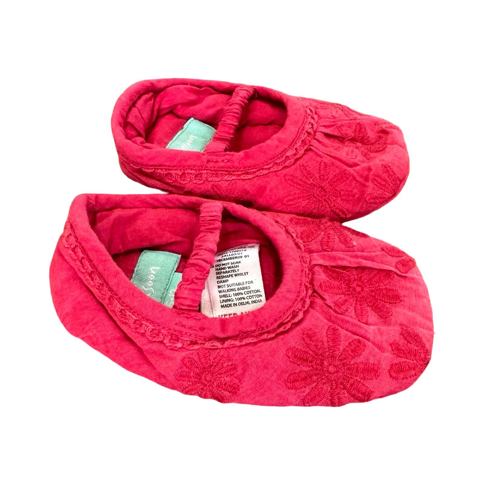 6-12M Pink Cotton Ballet Style Shoes - Monsoon