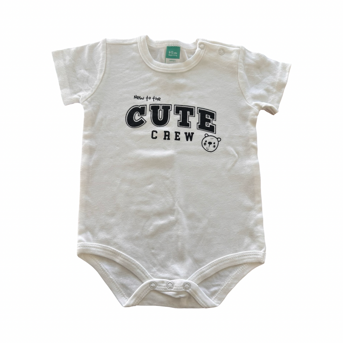 6-12M New to the Cute Crew White Bodysuit - Ackermans