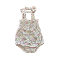 3-6M Pink Floral Elasticated Chest Romper with Headband - Woolworths