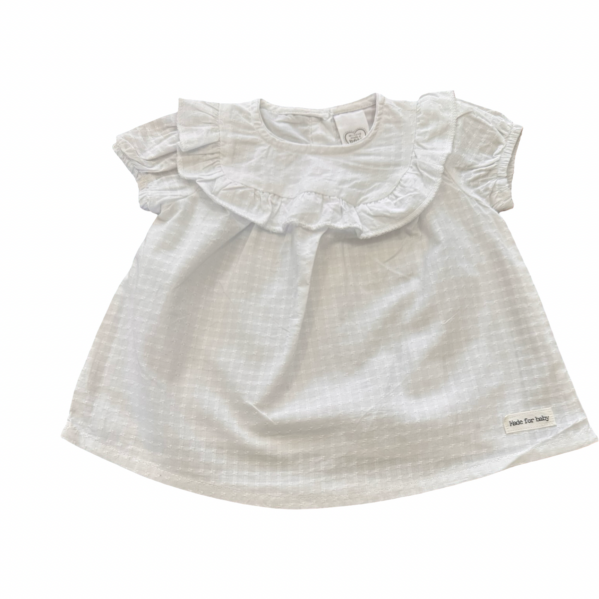 3-6M White Cotton Frill Top - Clicks