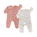 4-6M 2pc Pink & White Polkadot & Bow Snapper Babygrows - H & M