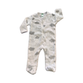 3-6M White & Grey Cloud Fleece Zip Onesie - Ackermans