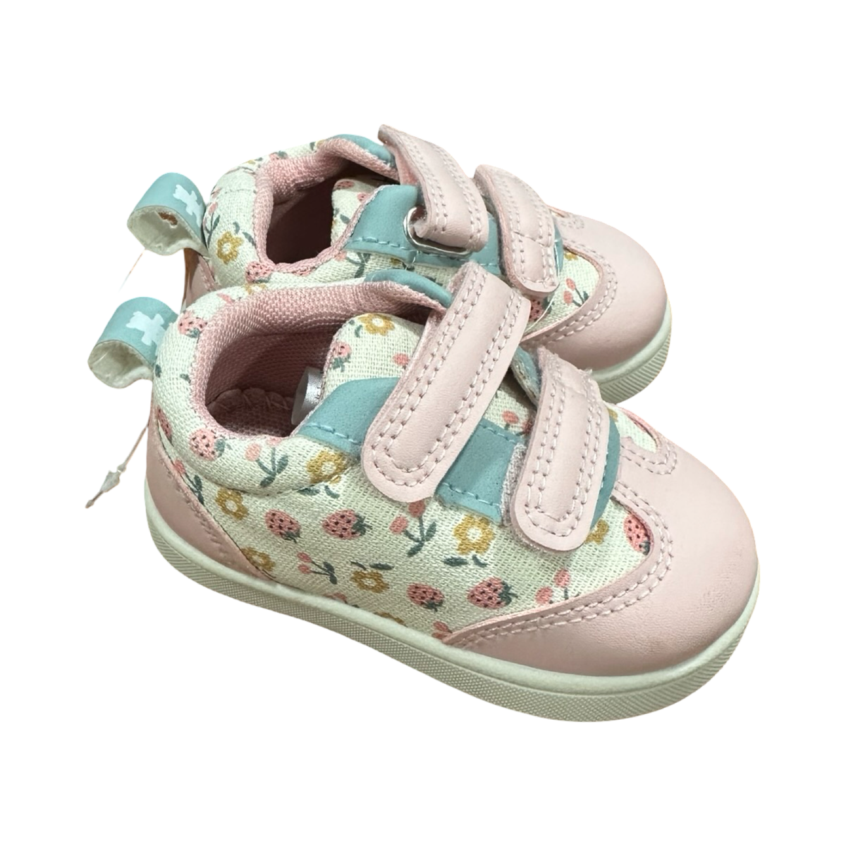 Size 2 Pink & Turquoise Strawberry & Flower Sneakers - Woolworths