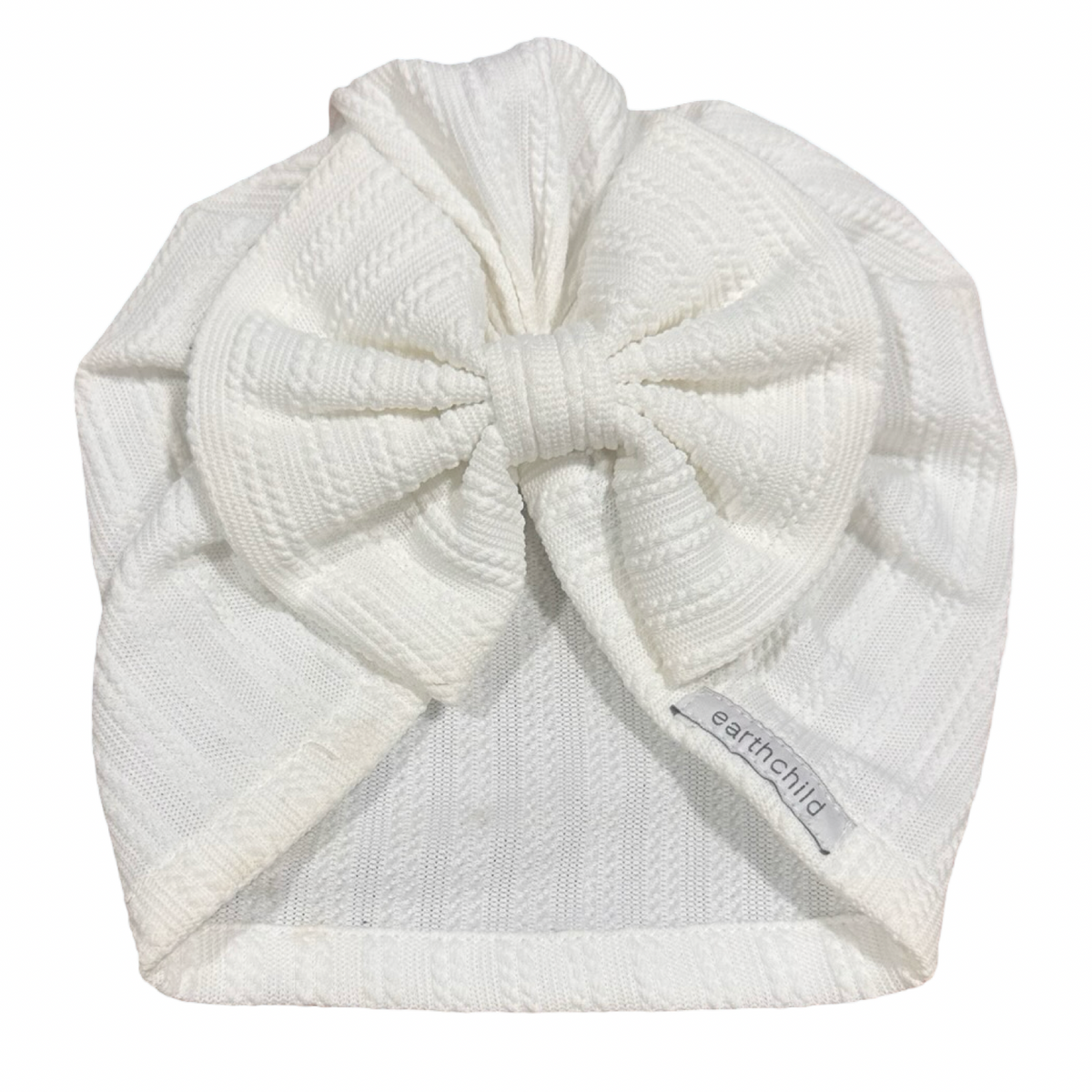 One Size White Stretch Turban