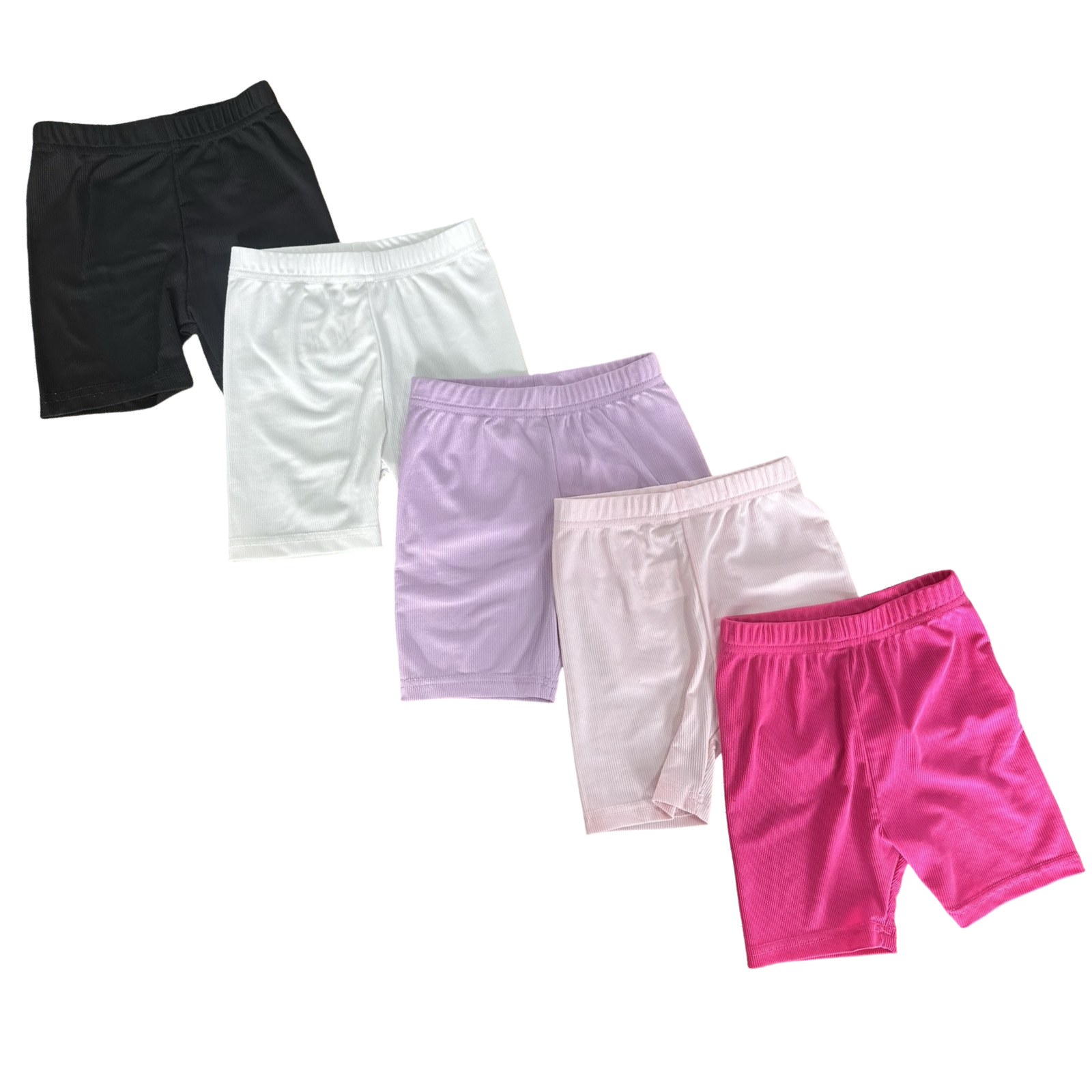 6-12M 5pc Ribbed Multicolour Shorts for Girls - Shein