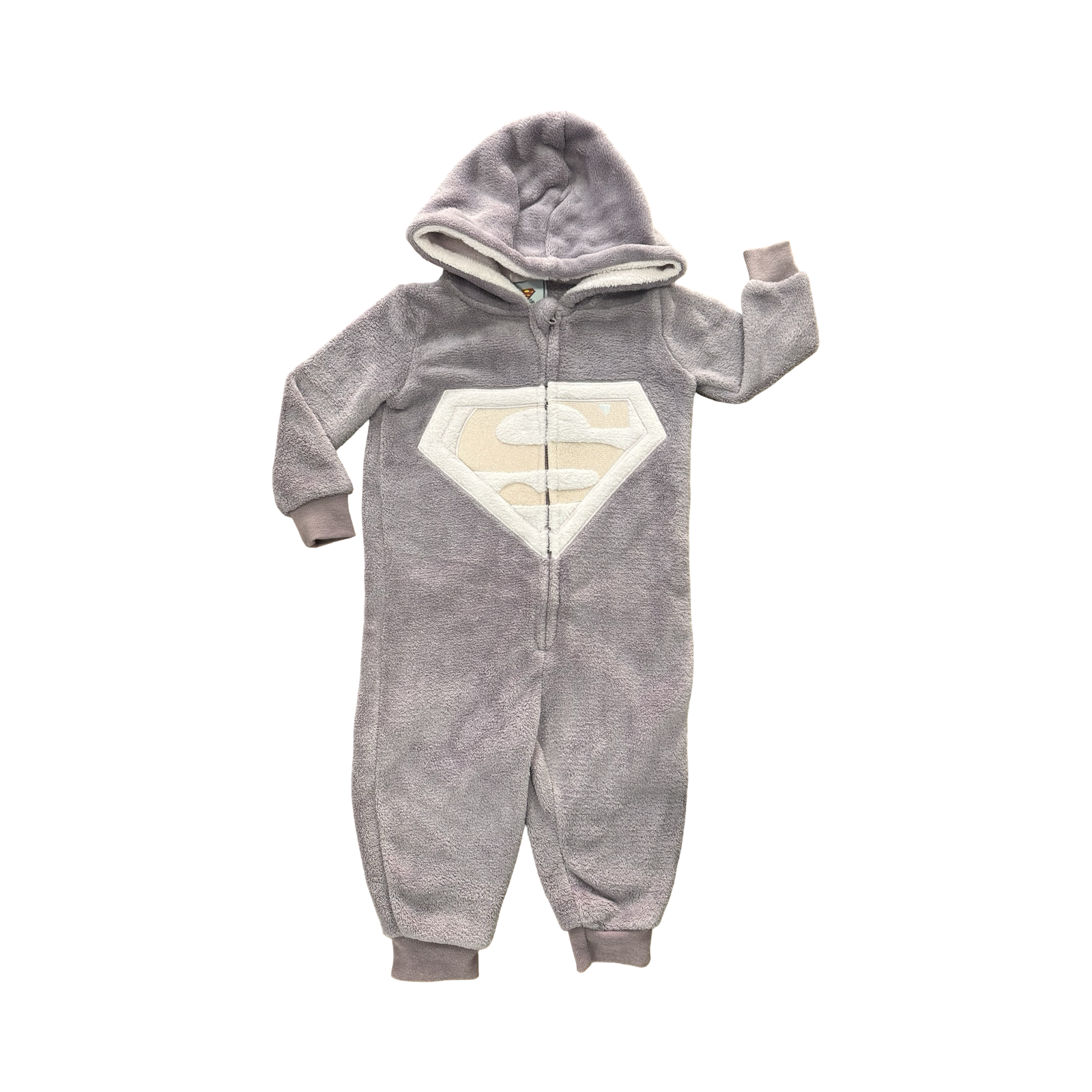 12-18M Purple Supergirl Fleece Onesie - Real Baby