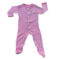 12-18M Pink & White Stripe Deer Babygrow - John Lewis