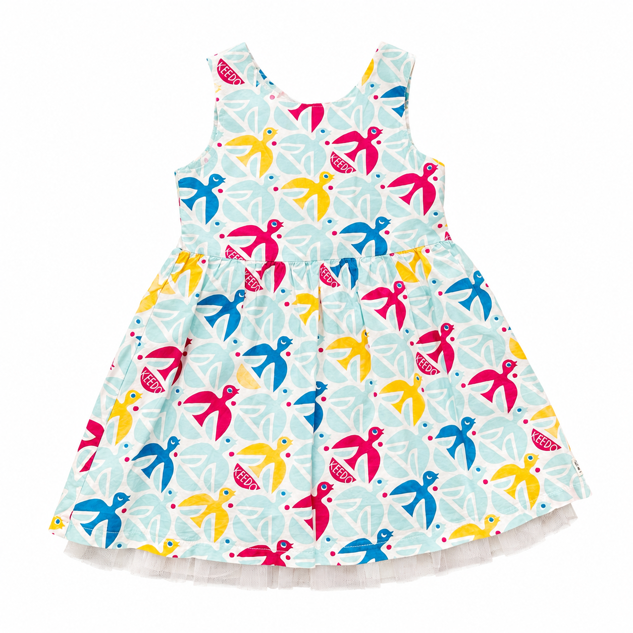 3-4Y Multicoloured Bird Cotton Dress - Keedo