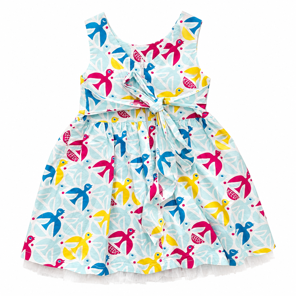 3-4Y Multicoloured Bird Cotton Dress - Keedo