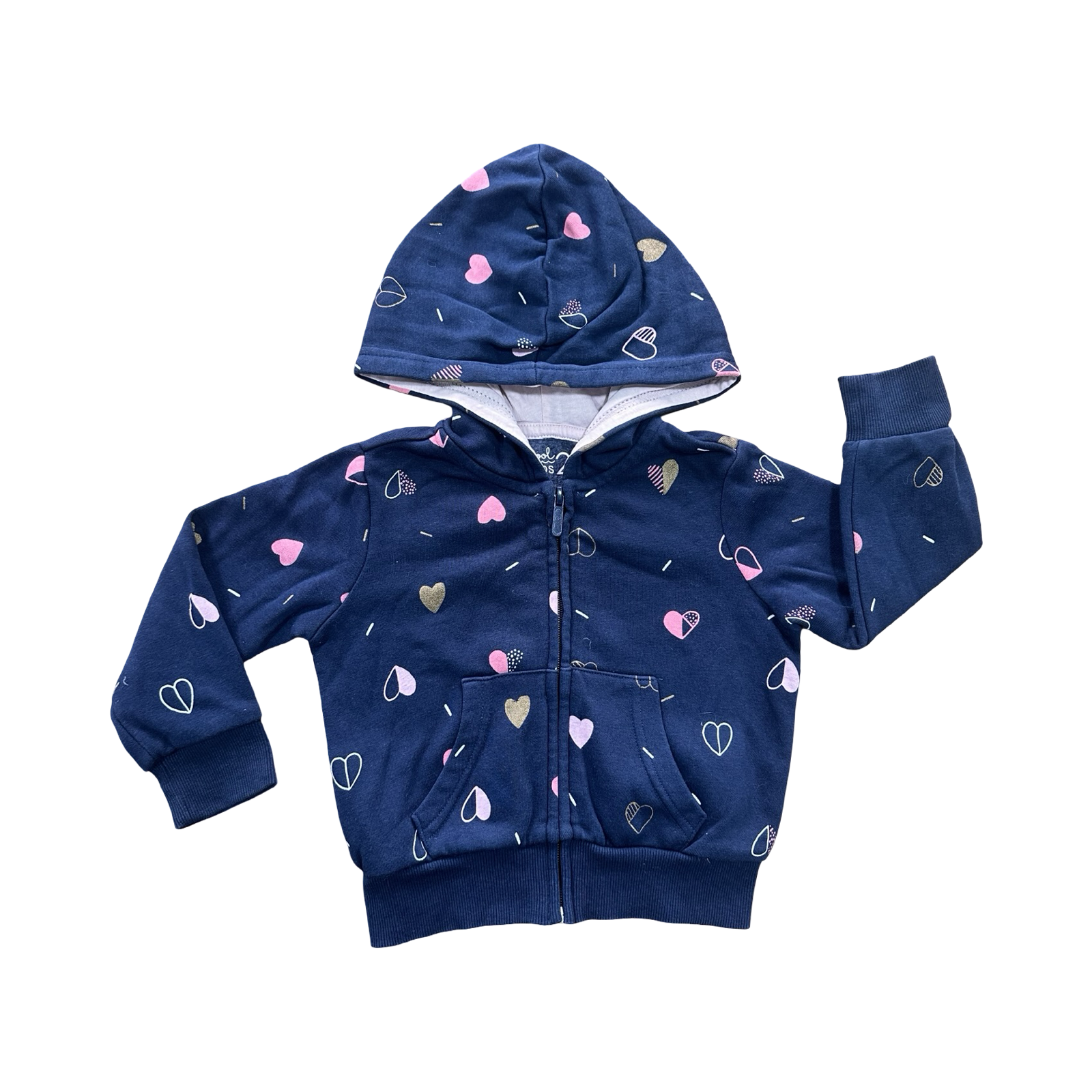 2Y Navy Heart Hoodie - Woolworths