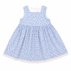 3-4Y Blue & Green Petite Floral Summer Cotton Dress