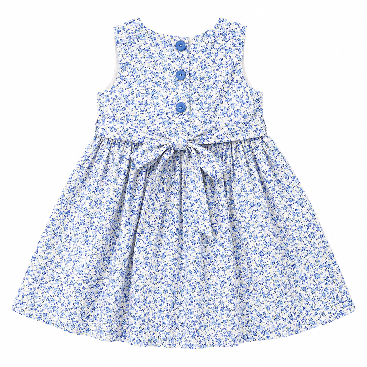 3-4Y Blue & Green Petite Floral Summer Cotton Dress