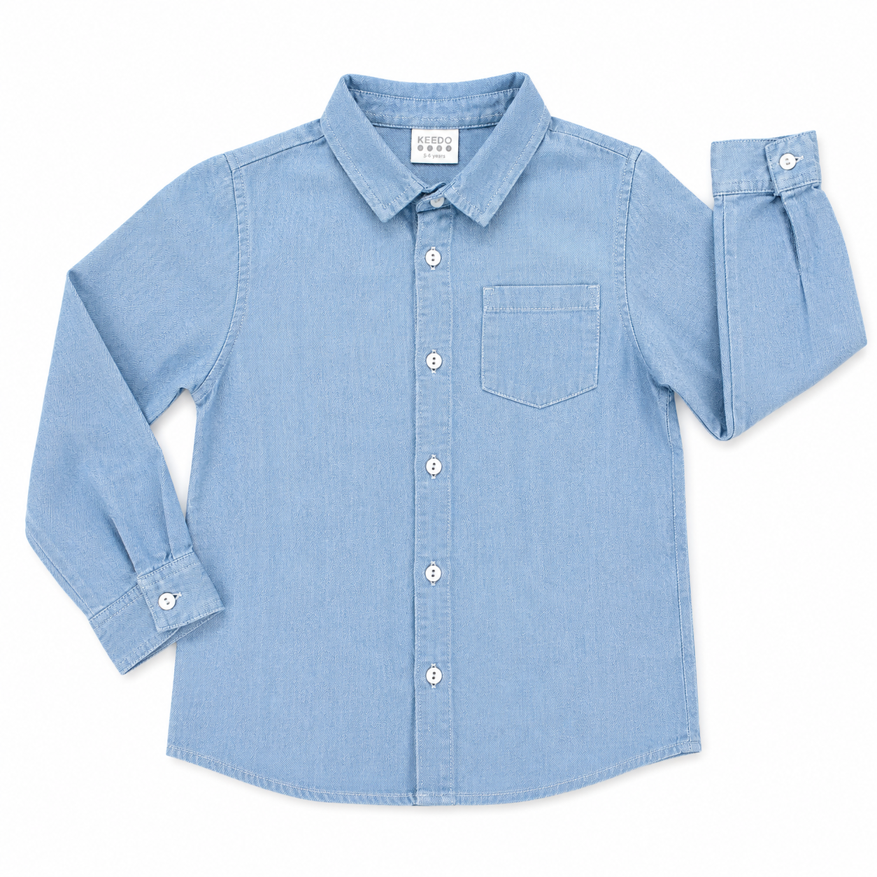 5-6Y Green Soft Touch Buttoned & Collar Shirt - Keedo