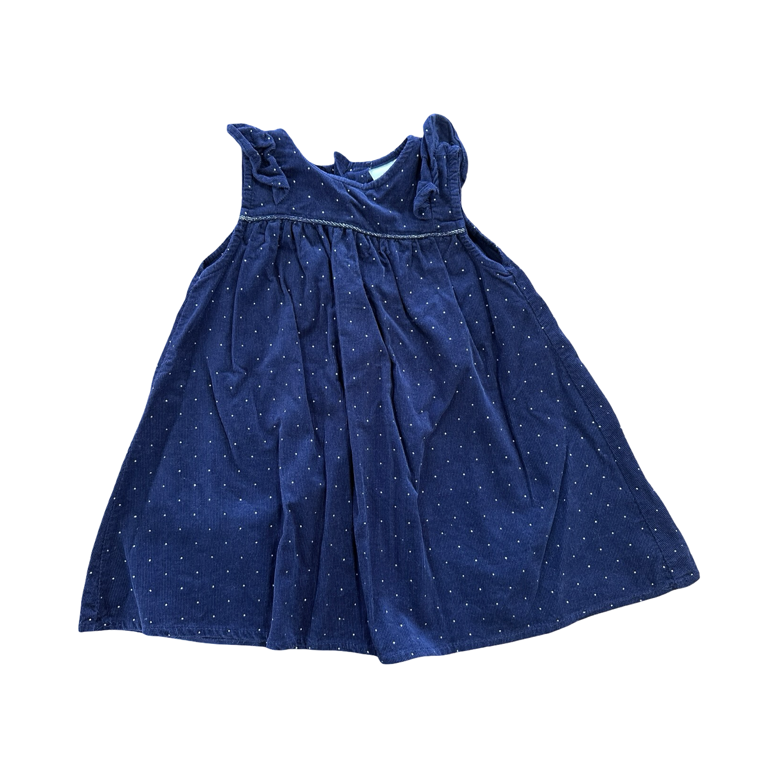 12M Navy Polkadot Corduroy Dress - So Cute