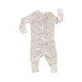 3-6M Cream & Pink Ribbed Zip Babygrow - Anna Anderson