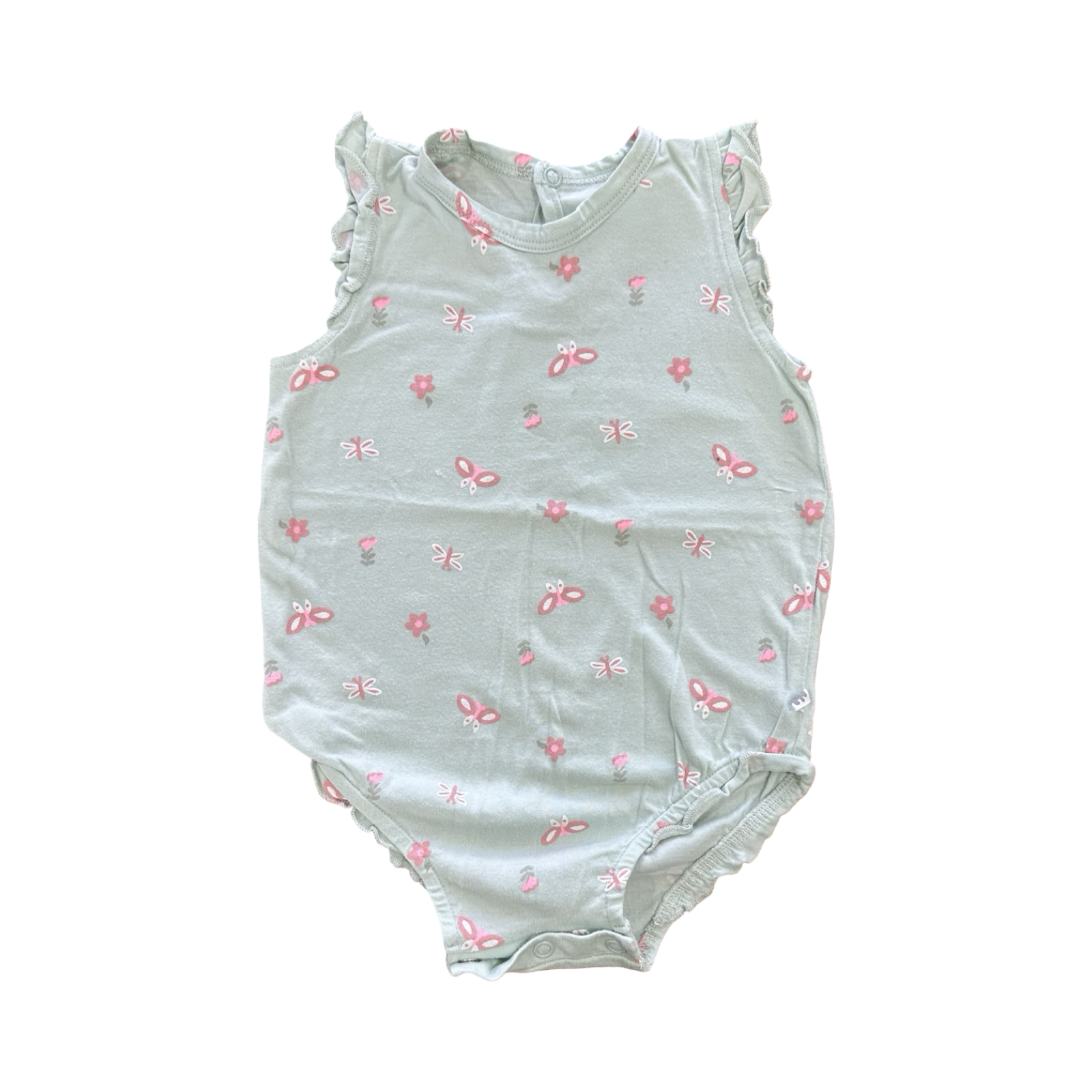 6-12M Light Green Floral Bodysuit with Fill Arms - Woolworths