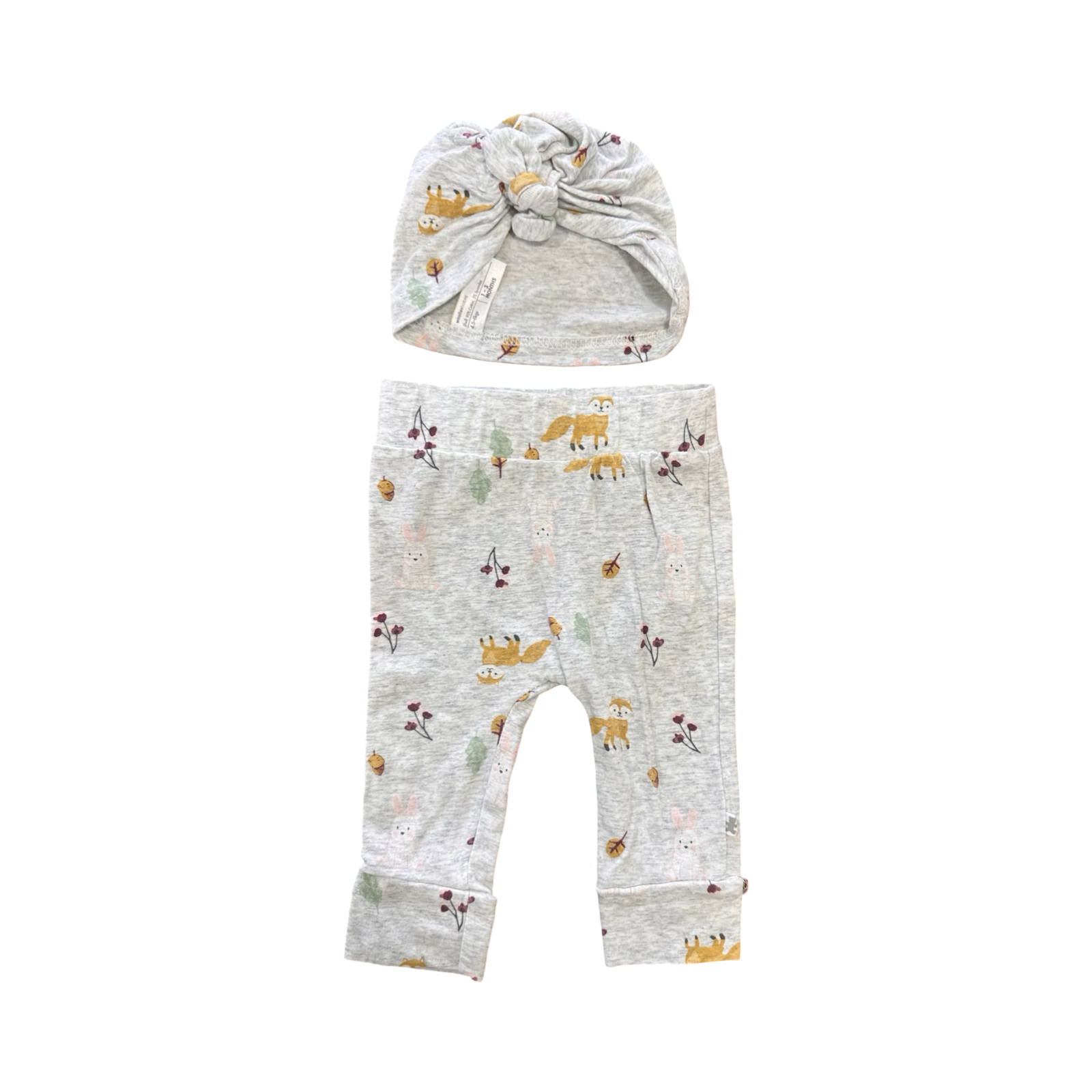 1-3M Grey Fox 2pc Set Leggings with Turban - Woolworths