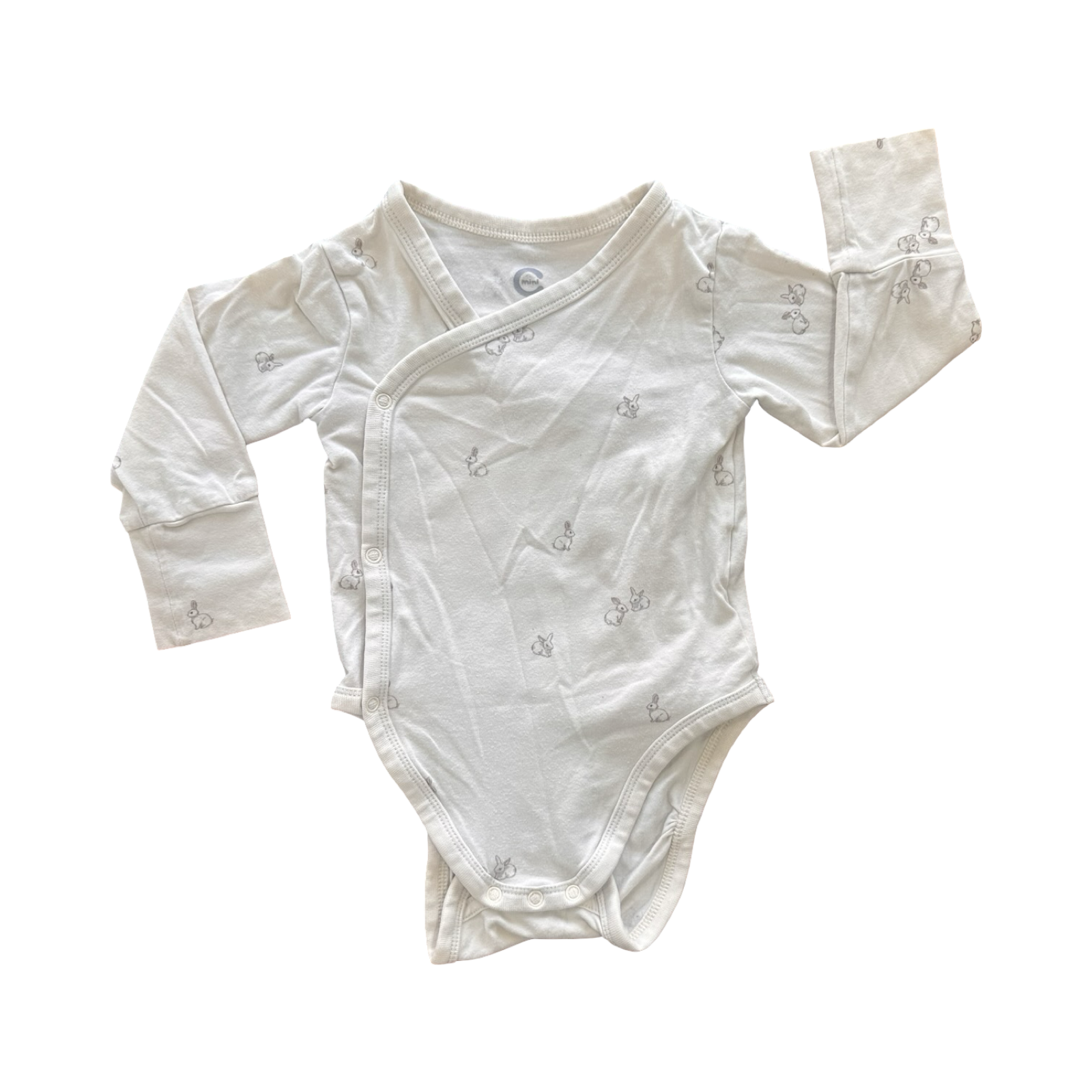 6M Cream Bunny Side Button Bodysuit - Mini C