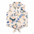 13-14Y Pink Floral Viscose Front Tie Top - H & M