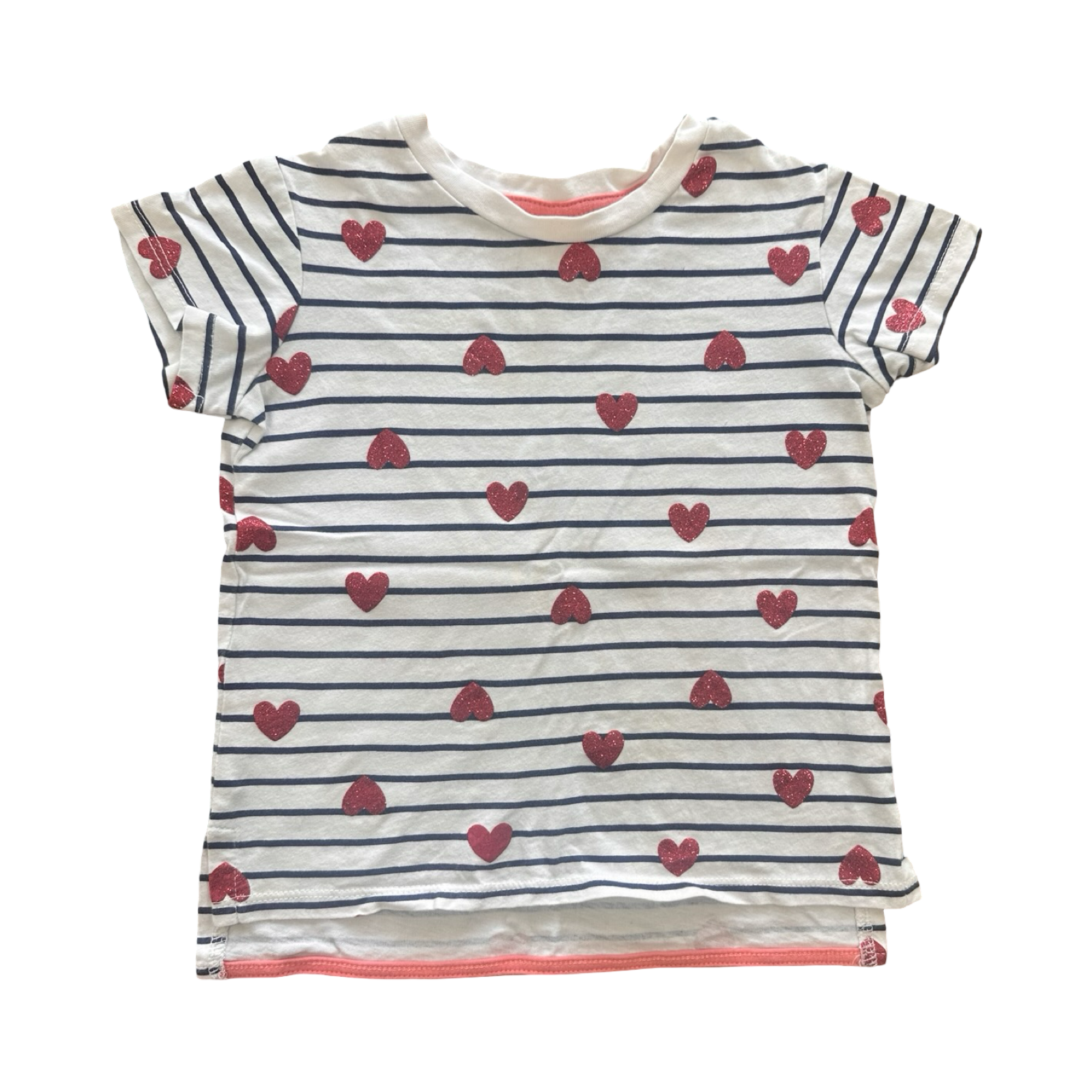 2Y White, Navy & Red Hearts Short Sleeve T-Shirt - Target