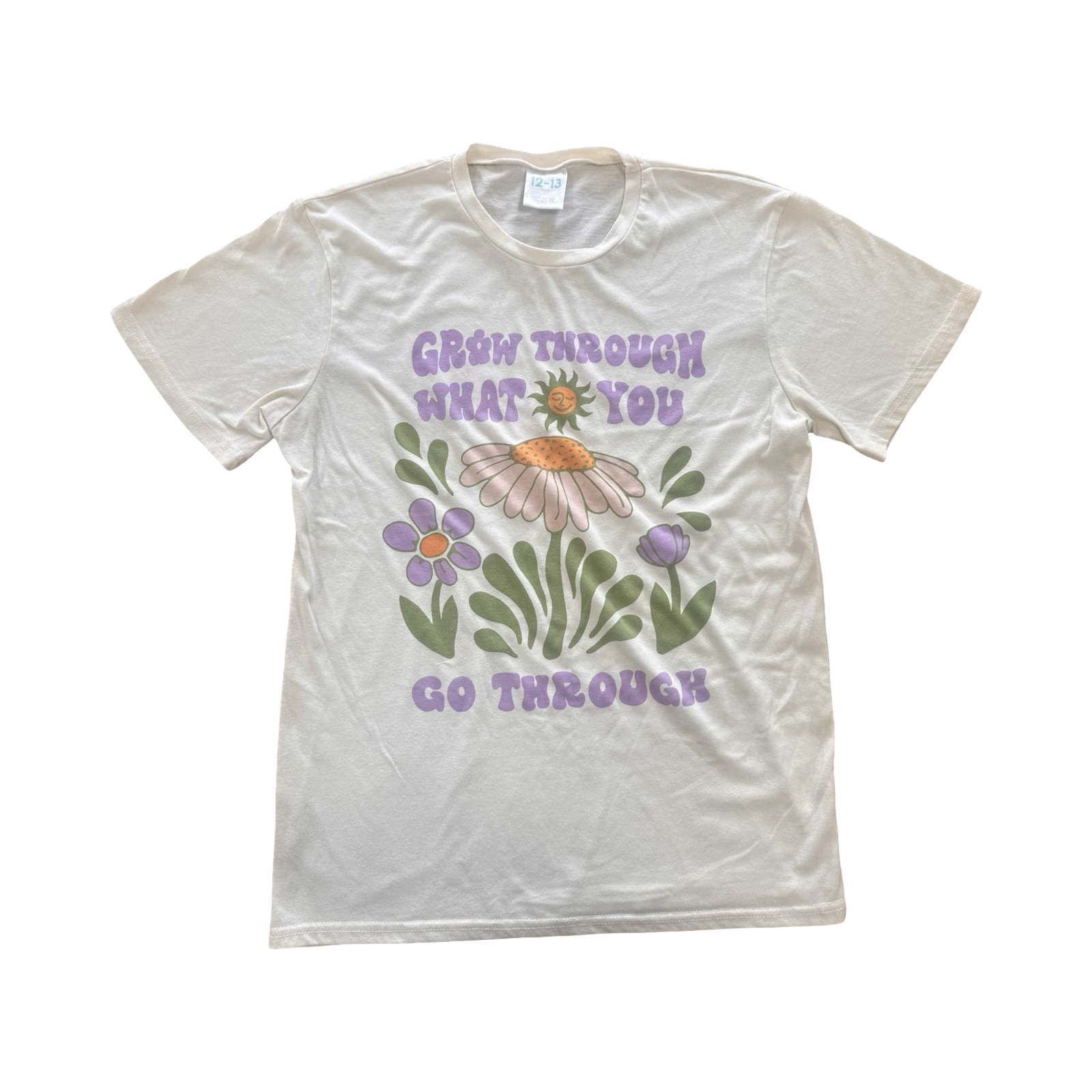 12-13Y Grow Through What You Go Through T-Shirt - Friends Inc