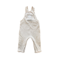 12-18M Cream & White Stripe Bear Dungaree - Woolworths