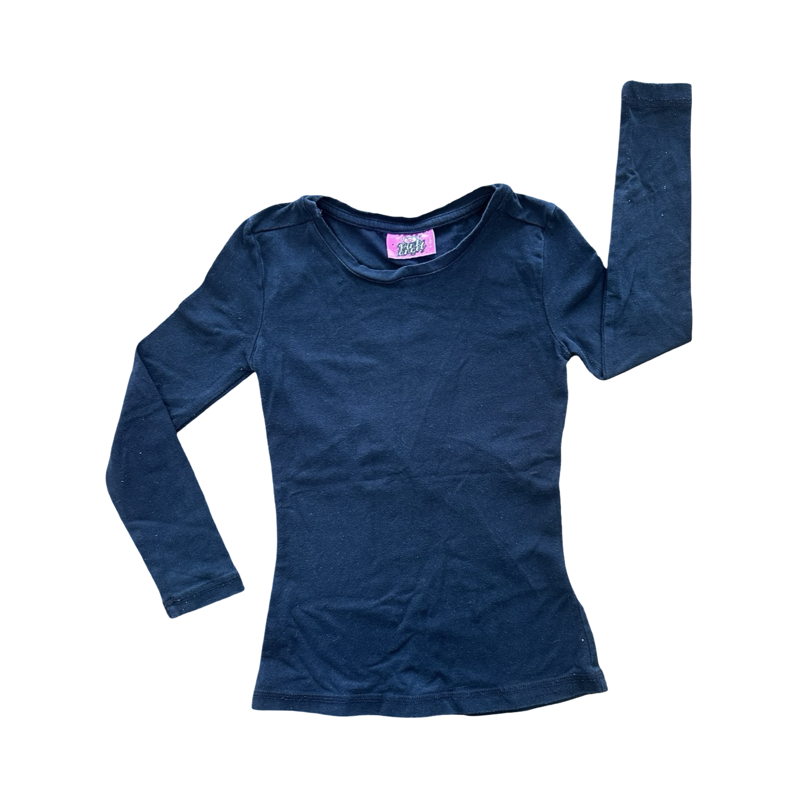 8-9Y Black Long Sleeve T-Shirt - Pink Angel