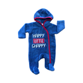 Newborn Blue & Red Happy Little Chappy Fleece Onesie - Cuddlesome