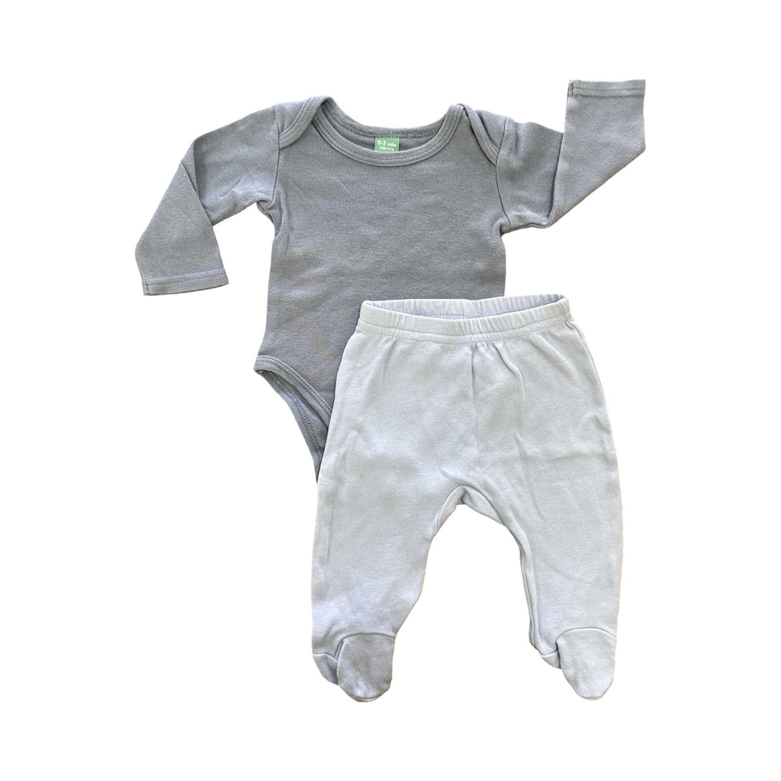 0-3M 2pc Blue Bodysuit & Footed Legging Set - Ackermans