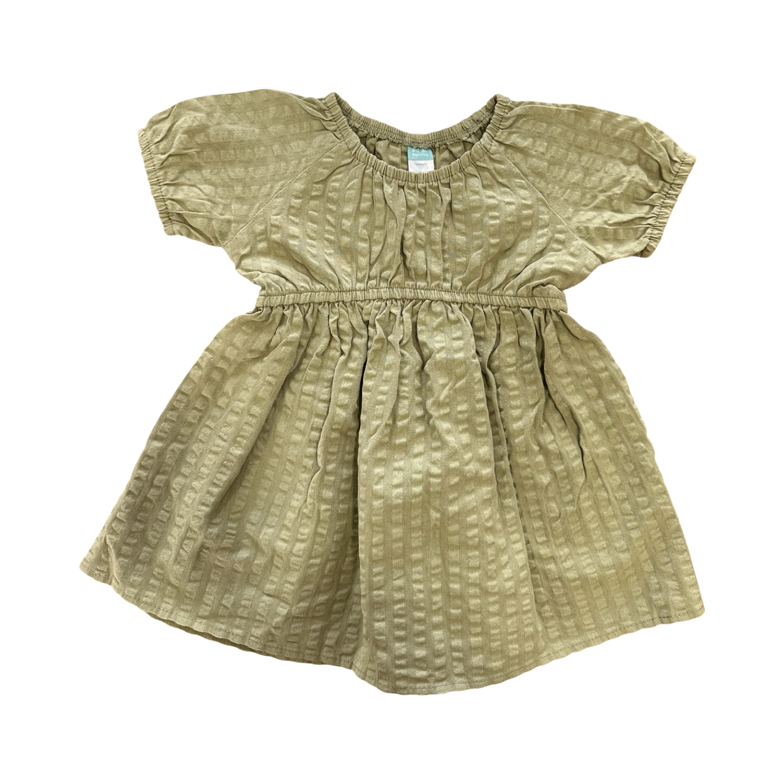 6-12M Olive Green Summer Dress with White Turban - Ackermans