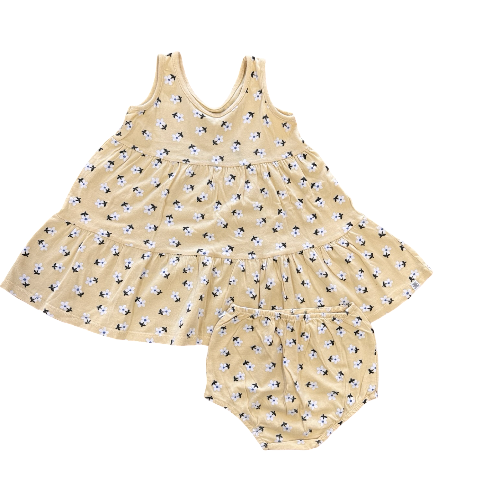 6-12M Yellow Daisy Summer Dress with Bloomer - Woolworths