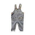 3-6M Denim Washed Look Dungaree with Front Pockets - Woolworths