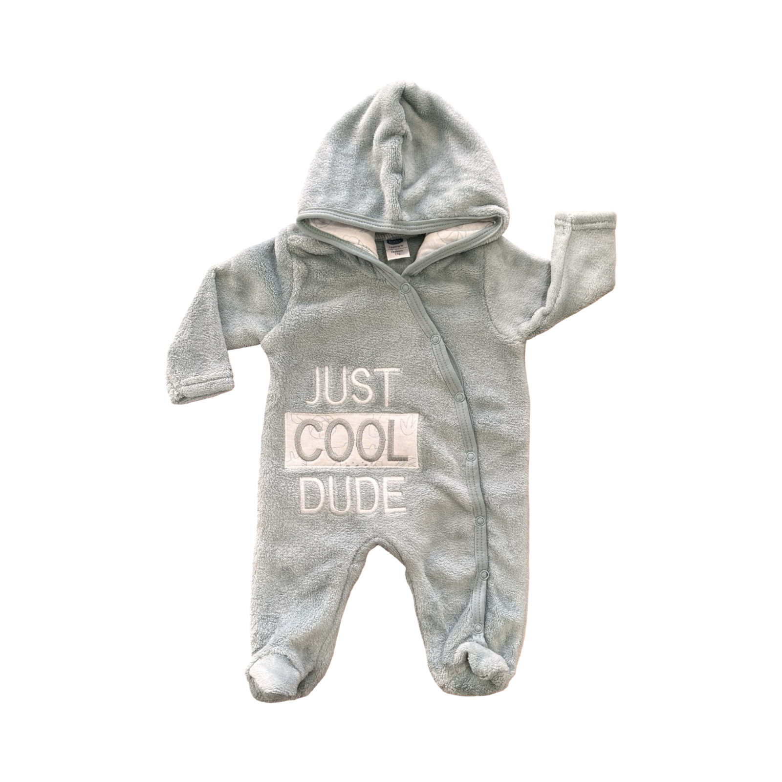 Newborn Green Just Cool Dude Fleece Size Snapper Onesie - Ackermans