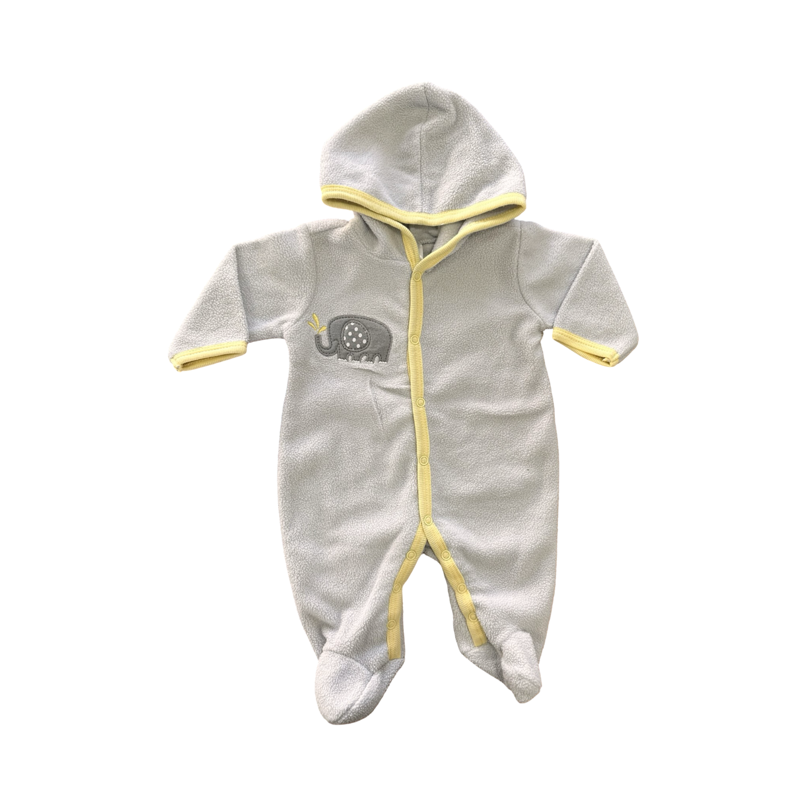 Tiny Baby Grey & Yellow Elephant Snapper Onesie - Ackermans