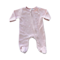 Tiny Baby Pink Fleece Heart Zipper Onesie - Ackermans