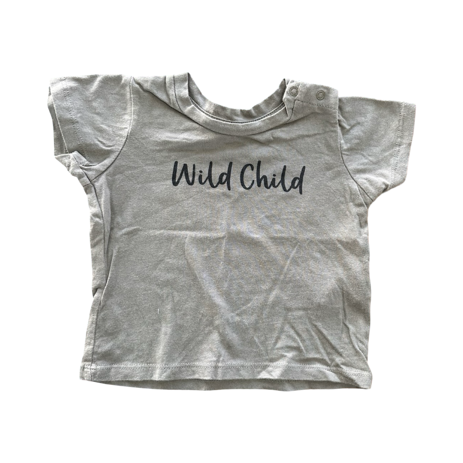 3-6M Khaki Wild Child Short Sleeve T-Shirt - Cotton On