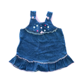 6-9M Denim & Pink Floral Detail Dress - OneTwoThree