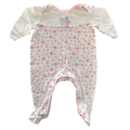 3-6M White & Pink Floral Detail Babygrow - Woolworths