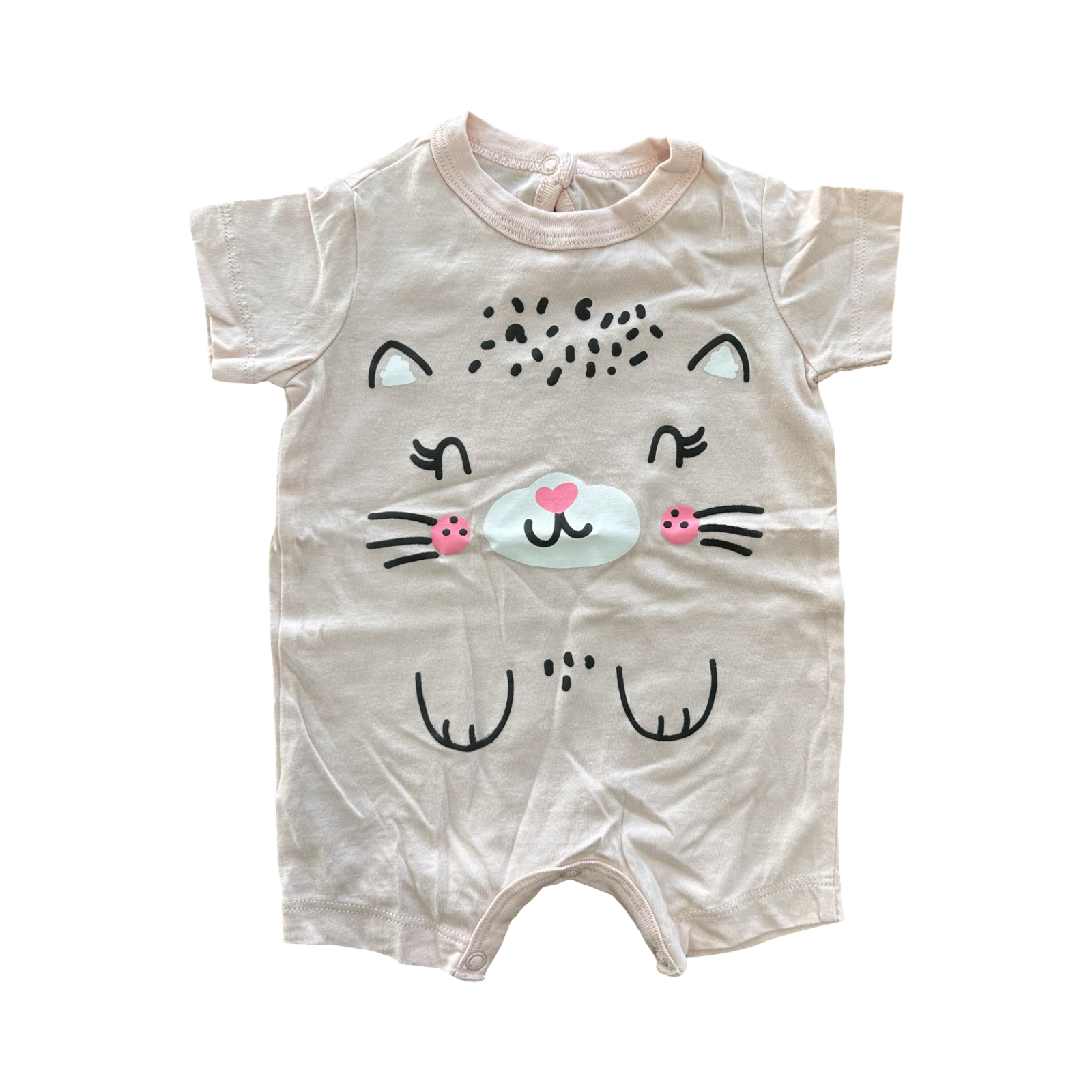*NEW* 1-3M Pink Cute Cat Romper - Woolworths