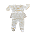 3-6M White & Gold Little Princess Babygrow with Tutu - OneTwoThree