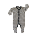 1M Black & White Stripe Snapper Babygrow - Next
