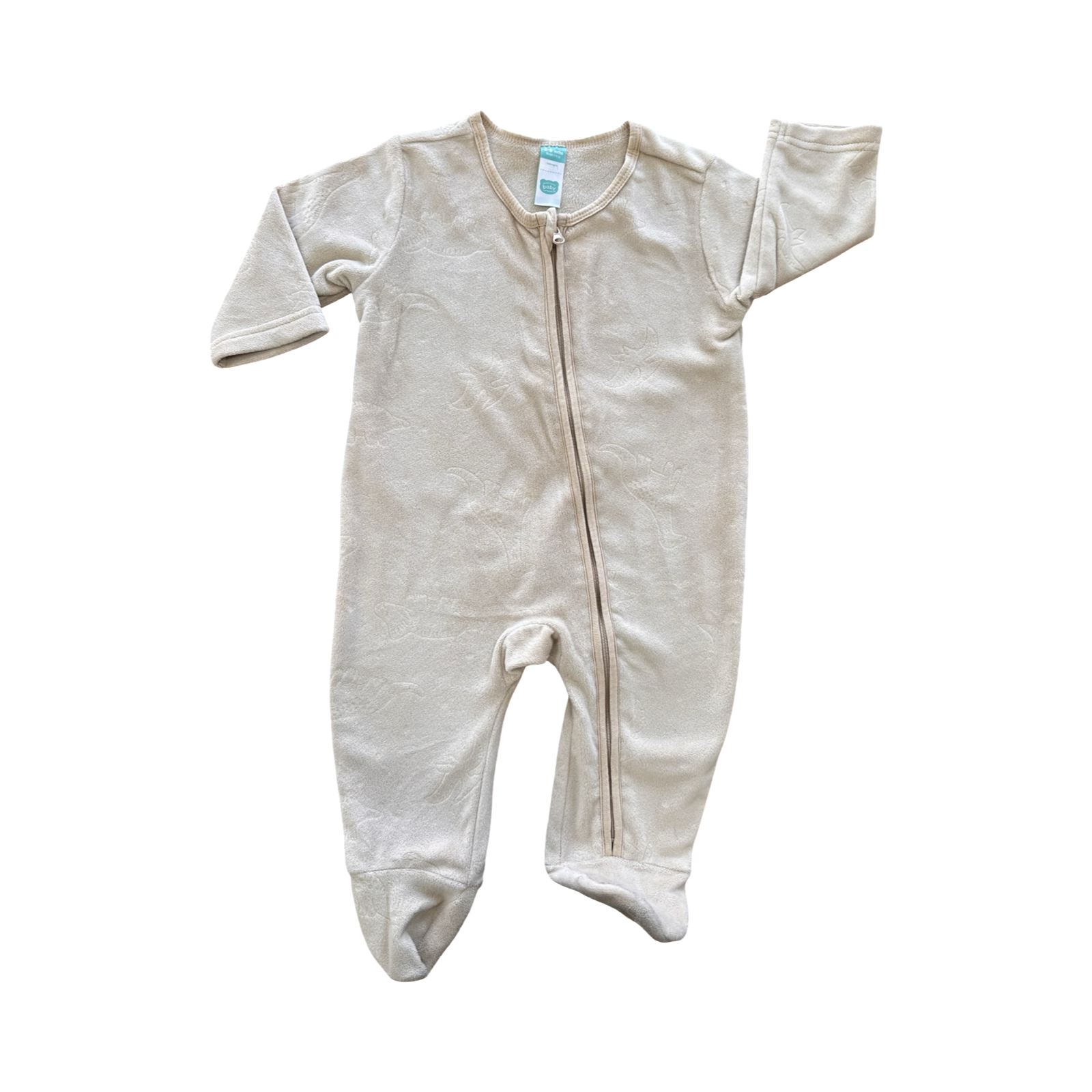 3-6M Beige Fleece Zip Onesie - Ackermans