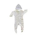 Newborn White & Green Elephant Cotton Babygrow with Beanie - Woolworths