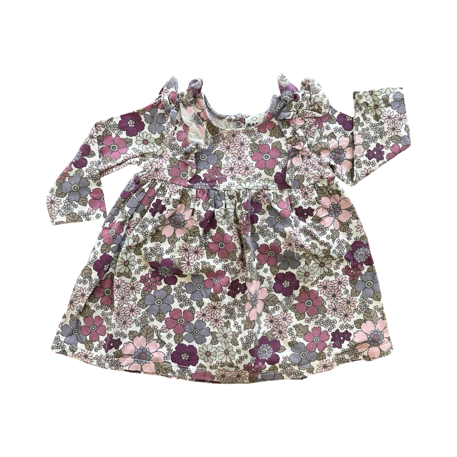 6-12M Cotton Floral Winter Dress - Cotton On