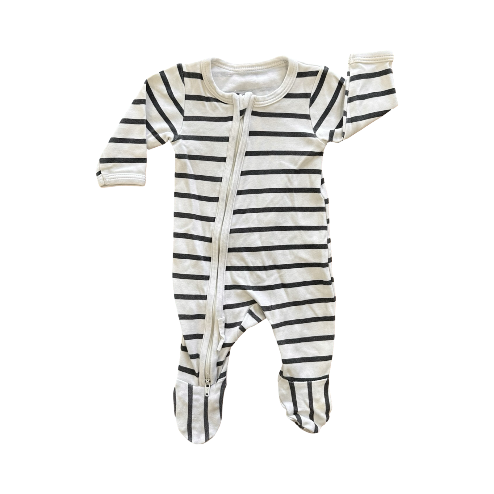Newborn Black & White Stripe Side Zip Babygrow - Woolworths