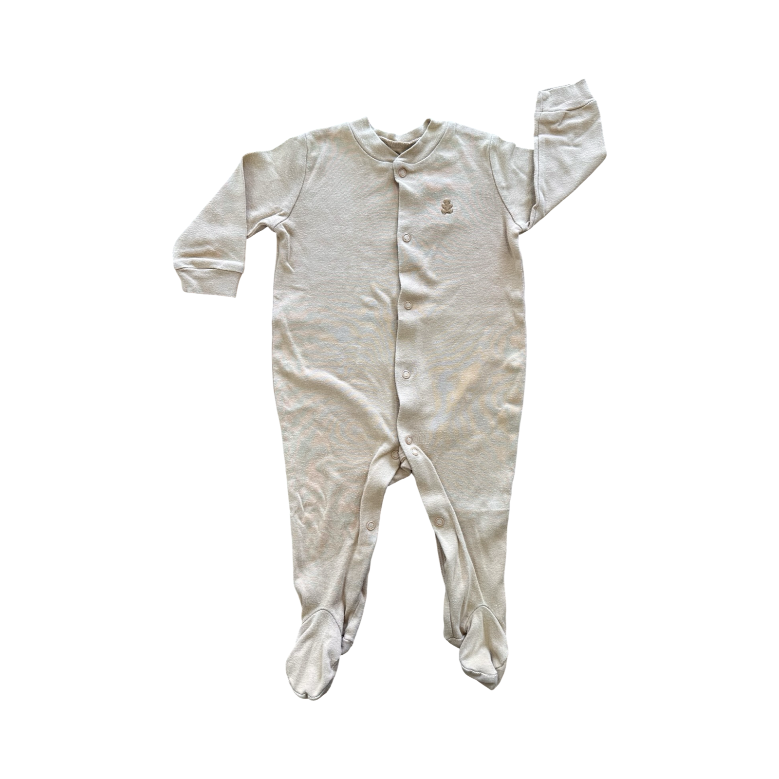 3-6M Caramel Cotton Snapper Babygrow - Woolworths